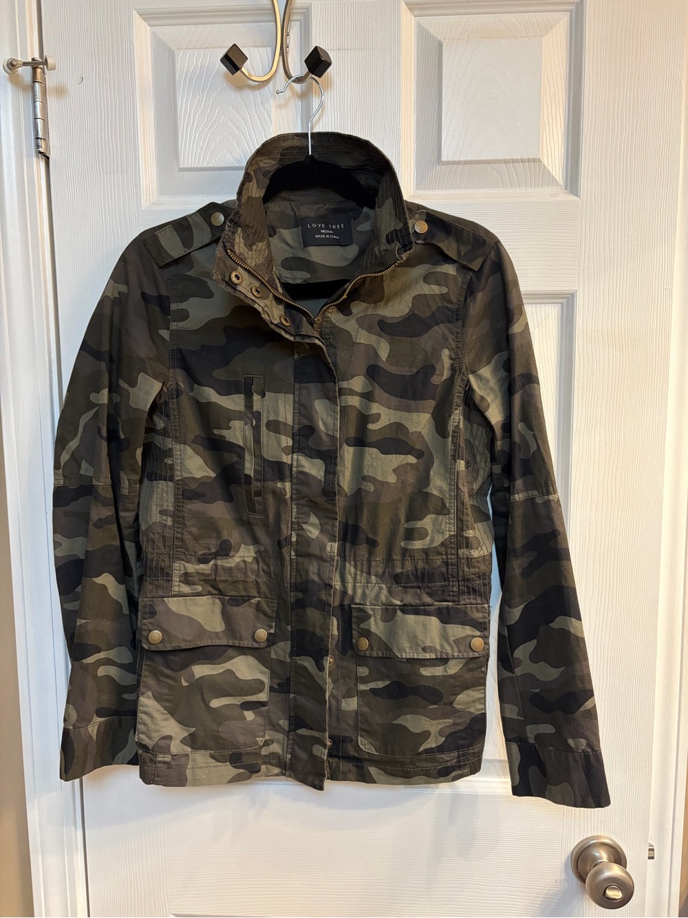 Love Tree women’s Camouflage Field Jacket in Olive Green and Black